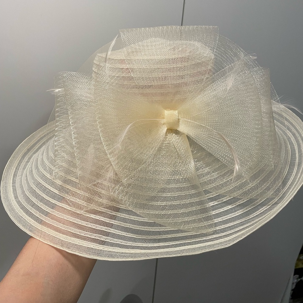 Bellissima Millinery Collection Womens Braid Wide-Brim Bow Dressy Hat